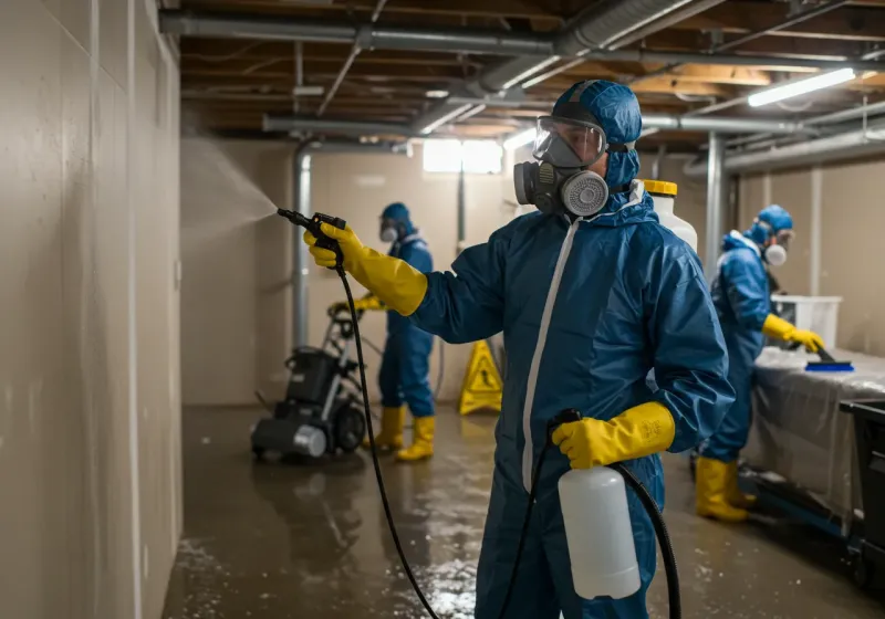 Basement Sanitization and Antimicrobial Treatment process in Reminderville, OH